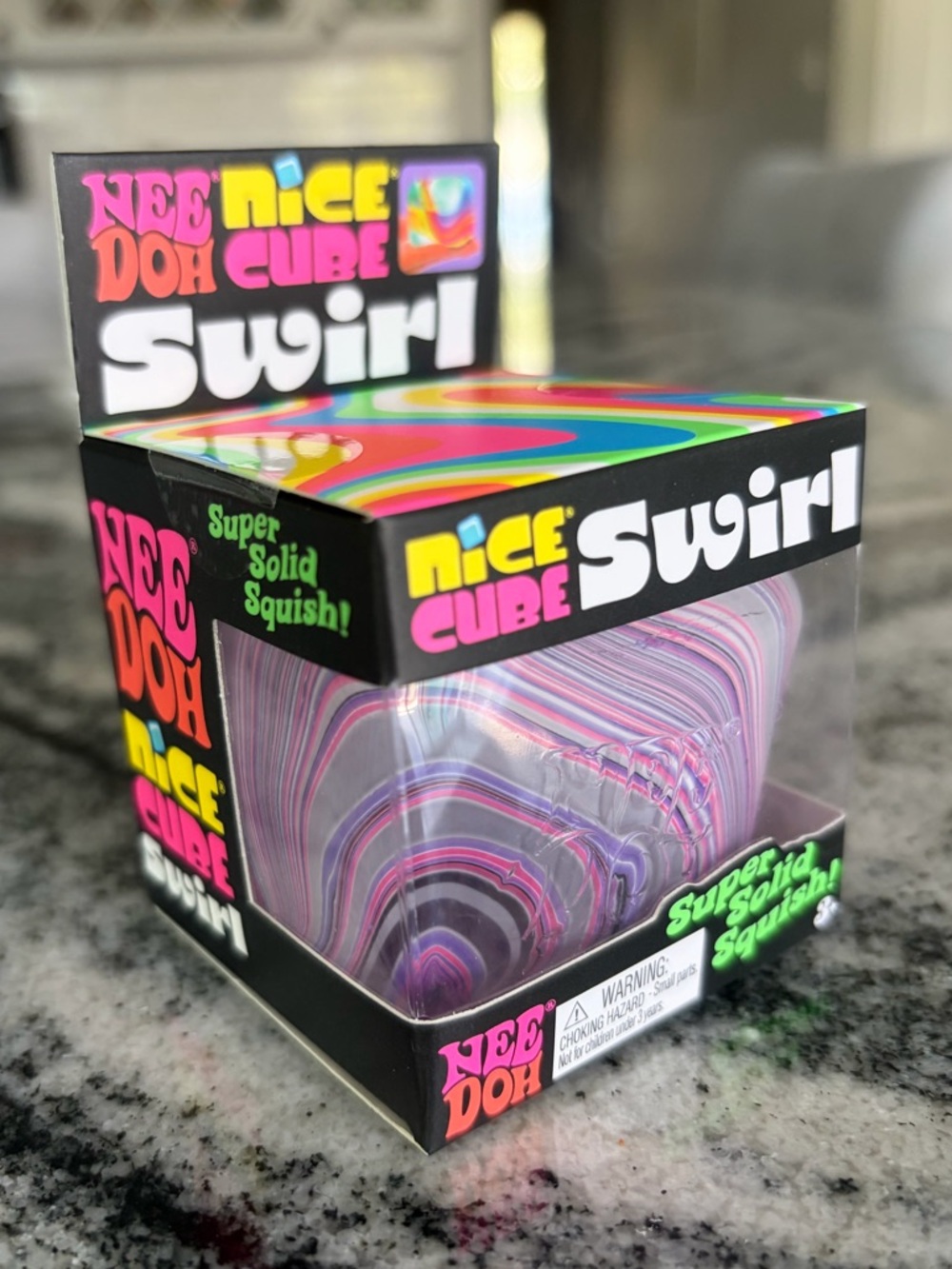 Nee Doh needoh Nice Cube Swirl Super Solid Squish! - Purple, Pink NEW Authentic